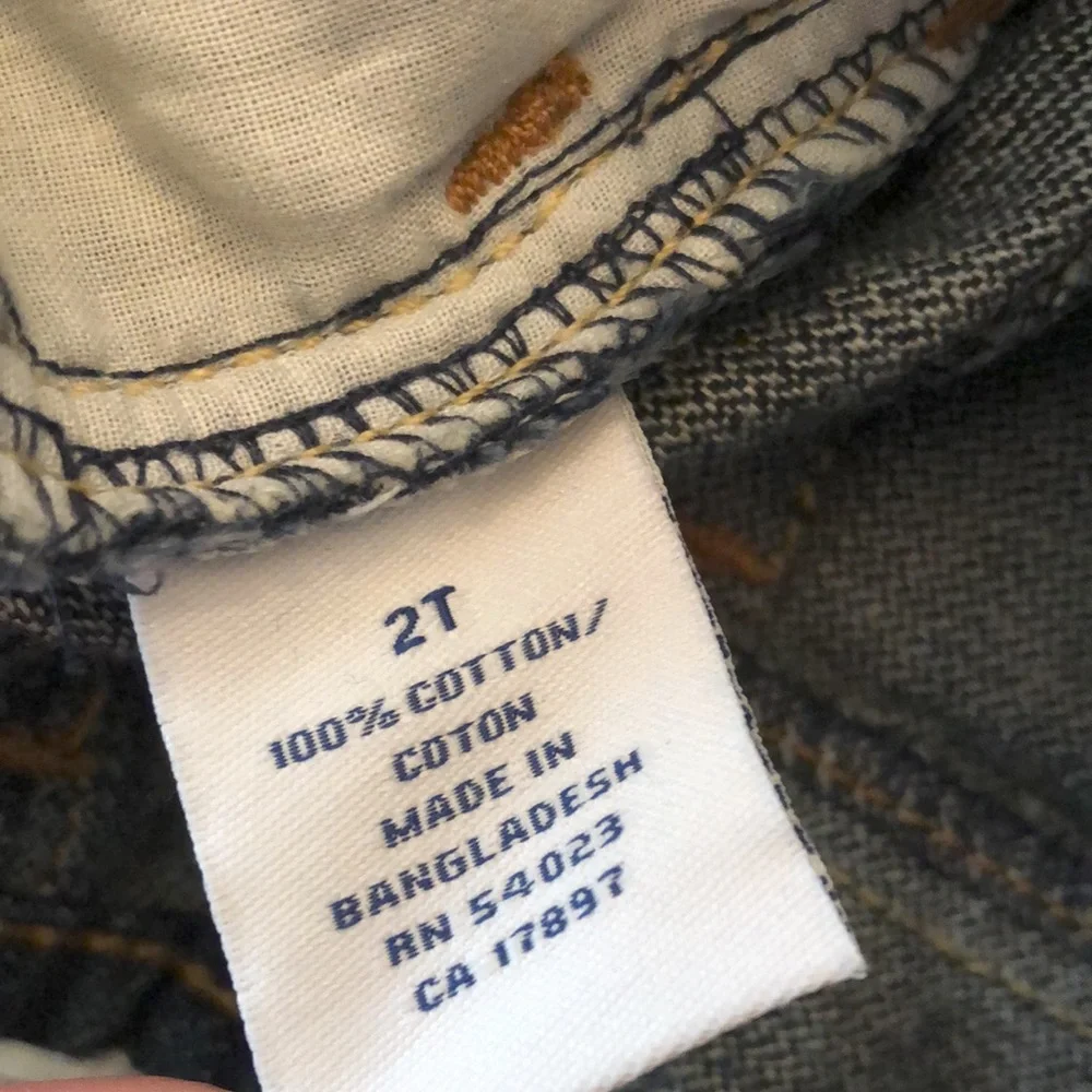 Old Navy Blue Dark Wash Jeans Convertible Crop Straight Leg 4 Pocket Size 2T
